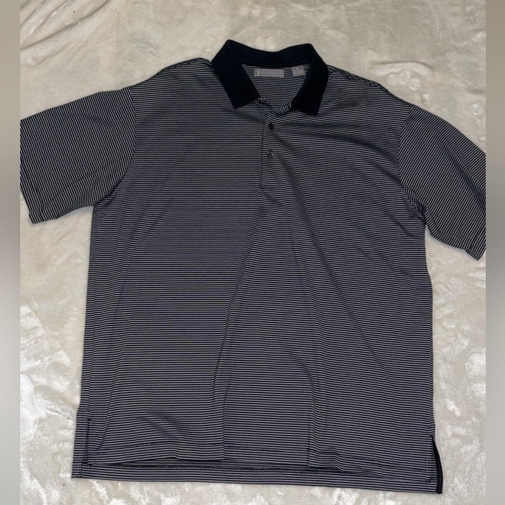 Daniel Cremieux Men's Black Striped Polo Shirt